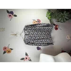 Boden Smocked Cuff Cotton Blue Floral Blouse - Size - 20/22